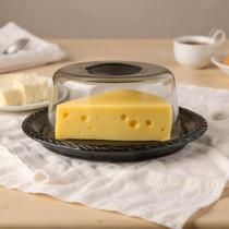 Porta Queijo Fume Decorada Trança Com Tampa Para Mesa 16cm Porta Queijo Fume Decorada Trança Com Tampa Para Mesa 16cm