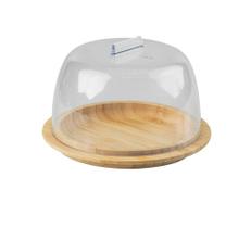 Porta Queijo Minas Sense em Bambu/Poliestireno 16x16x10,5cm - Ou Porta Queijo Minas Sense em Bambu/Poliestireno 16x16x10,5cm - Ou