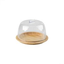 Porta Queijo Queijeira Madeira Bambu Com Tampa Sense Ou