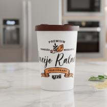 Porta Queijo Ralado Pote Hermético Branco Tampa Marrom C6221