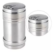 Porta Queijo Ralado/Tempeiros Aço Inox Ø6,3x10,5cm Tampa Regulável Grande. Porta Queijo Ralado/Tempeiros Aço Inox Ø6,3x10,5cm Tampa Regulável Grande.