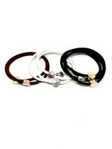 Porta-rabos de pônei Knotty Signature com gema esterlina (pacote com 10)