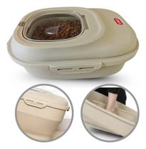 Porta Ração 10kg Cachorro Gato Retrátil Vedação Dosador Liso Bege Porta Ração 10kg Cachorro Gato Retrátil Vedação Dosador Liso Bege