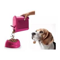 Porta Ração Pink Rosa Dispenser Pote Com Tampa Pet Gato Cachorro - Sanremo