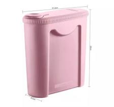 Porta Ração Pote C/ Tampa Pet Gato Cachorro Rosa Claro Sanremo
