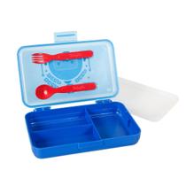 Porta Refeição Robots Azul Com Talher Infantil Menino Container Kids Porta Refeição Robots Azul Com Talher Infantil Menino Container Kids