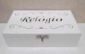 Porta Relógio com 8 divisórias Branca MDF