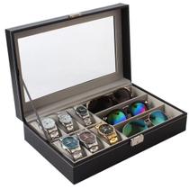 Porta Relogio Luxo Oculos de Sol Pulseira Estojo Expositor Caixa Oganizador Penteadeira Armario Mesa Seguro Resistente