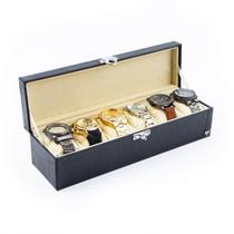 Porta Relógio Sintético Croco Caixa com 6 Divisórias - Total Luxo