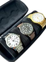 Porta-relógios Caixa Almofadas Removíveis Estojo / 3 Relógios.