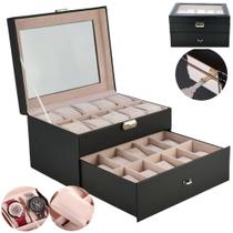 Porta Relógios Caixa Estojo Para 20 Relógios Luxo CBRN10479