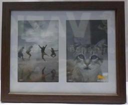 Porta Retrato 10x15 2 Fotos Duplo Marrom para Mesa Ou Parede - espelhos leao Porta Retrato 10x15 2 Fotos Duplo Marrom para Mesa Ou Parede - espelhos leao