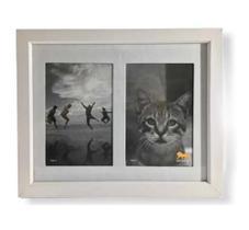 Porta Retrato 10x15 Para 2 Fotos Duplo Quadro Branco