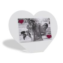 Porta retrato 10x15cm amor coração branco