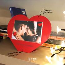 Porta retrato 10x15cm amor coração vermelho