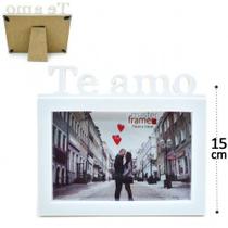 Porta Retrato 15cm10cm Plástico - TE AMO- Branco Porta Retrato 15cm10cm Plástico - TE AMO- Branco