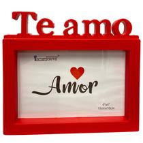 Porta retrato 15x10 plastico te amo vermelho interponte