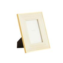 Porta Retrato Branco 10x15cm de Vidro e Madeira Decorativo
