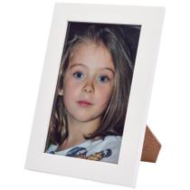 Porta Retrato Branco-Neve C/Vidro 15X21 Madeira Laqueada