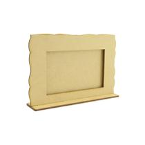 Porta Retrato Com Base Ondulado Mini 14,5x10 Mdf Madeira