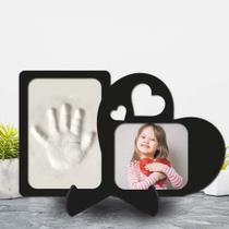 Porta Retrato com o Molde da Mão da Criança em MDF - Registro Eterno da Mão da Criança - Memória Afetiva - Presente Tesouro Emocional - Crescimento da