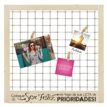 Porta-retrato cru com tela coloque ser feliz...33,5x33,5 Porta-retrato cru com tela coloque ser feliz...33,5x33,5