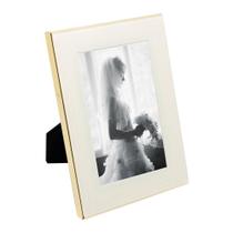 Porta-Retrato De Aço Inox Com Vidro Branco 10x15Cm - WOLFF