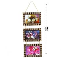 Porta Retrato de Madeira 10x15 Moldura Triplo - Tudo em Caixa