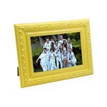 Porta Retrato de Madeira com Textura 10x15 Amarelo