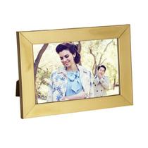 Porta Retrato de Madeira Lisa 10x15 Dourado