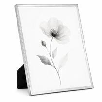 Porta Retrato De Metal Prateado Com Vidro Grande 20 X 25 Cm Luxo Elegância Decoração Para Casa Espelhado