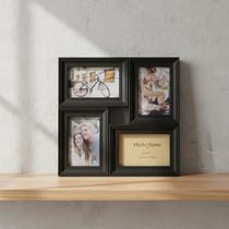 Porta Retrato De Parede 4 Foto Decorativo Moldura Plástico
