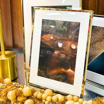 Porta-Retrato Decorativo Basic em Inox Dourado 13x18cm