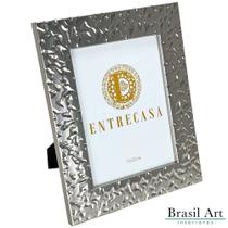 Porta-Retrato Decorativo com Textura Prata 15x20cm
