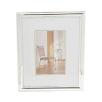 Porta Retrato Decorativo de Aço Inox Friso Prata 10cm x 15cm Wolff