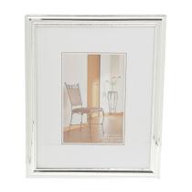 Porta Retrato Decorativo de Aço Inox Friso Prata 13cm x 18cm Wolff