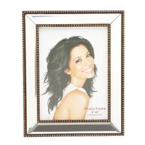 Porta Retrato Decorativo de Plástico Espelhado com Moldura Bronze Top 13cm x 18cm Wolff