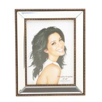 Porta Retrato Decorativo de Plástico Espelhado Moldura Bronze Top 15cm x 20cm Wolff