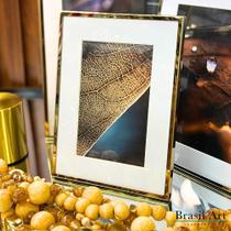 Porta-Retrato Decorativo em Basic em Inox Dourado 10x15cm