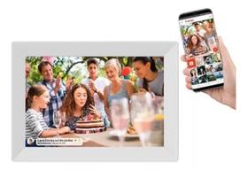 Porta Retrato Digital 10Pol Usb Card Sd Com Controle Remoto e Wifi -BRANCO