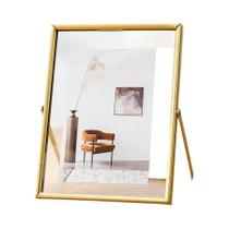 Porta-Retrato Dourado E Preto De Metal 4/6 Polegadas Com Superfície Transparente De Acrílico Porta-Retrato Dourado E Preto De Metal 4/6 Polegadas Com Superfície Transparente De Acrílico