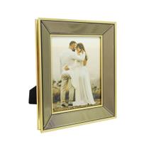 Porta Retrato Dourado Espelhada Fumê 20x25cm