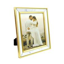 Porta Retrato Dourado Moldura Espelhada 20x25cm
