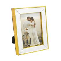 Porta Retrato Dourado Moldura Espelhado 13x18cm