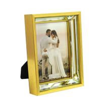 Porta Retrato Dourado Moldura Espelhado Moderno