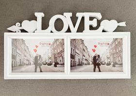Porta Retrato Duplo Casamento Love Amor Coração 10x15 - FWB