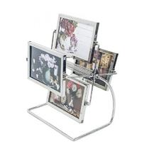 Porta Retrato Duplo Giratório 8 Fotos Metal Super Brilho