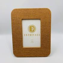 Porta Retrato em MDF borda arredondada Palha cestaria P (10x15cm- caramelo)