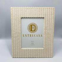 Porta Retrato em MDF e Veludo (15x20cm- bege)