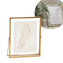 PORTA RETRATO EM METAL DECORATIVO FOTO 15x20 MOLDURA DOURADA